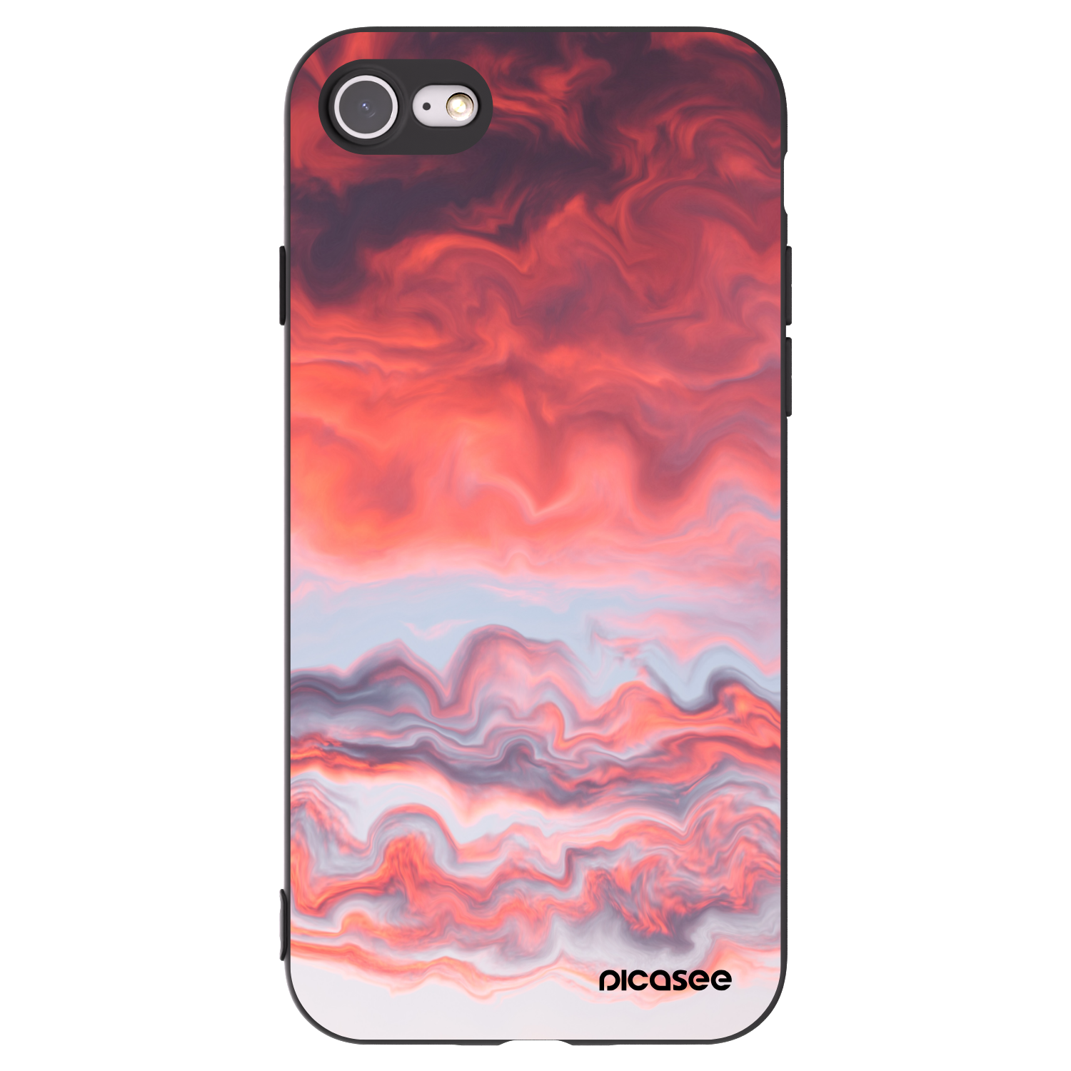 Picasee crna silikonska maskica za Apple iPhone SE 2020 - Sunset