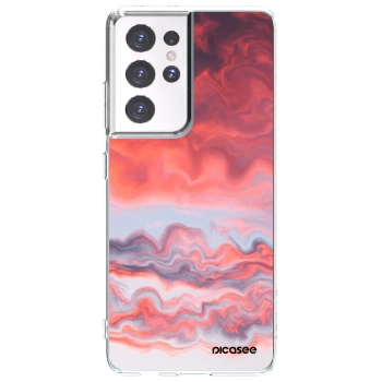 Picasee silikonska prozirna maskica za Samsung Galaxy S21 Ultra 5G G998B - Sunset