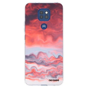 Picasee silikonska prozirna maskica za Motorola Moto G9 Play - Sunset