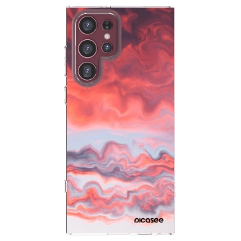 Picasee silikonska prozirna maskica za Samsung Galaxy S22 Ultra 5G - Sunset