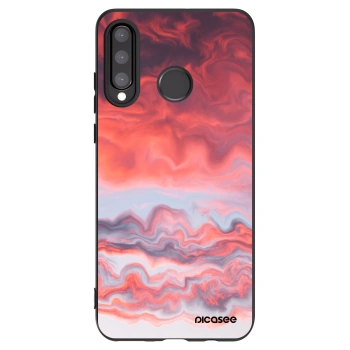 Picasee crna silikonska maskica za Huawei P30 Lite - Sunset