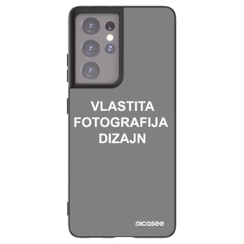 Picasee crna silikonska maskica za Samsung Galaxy S21 Ultra 5G G998B - Vlastiti foto dizajn