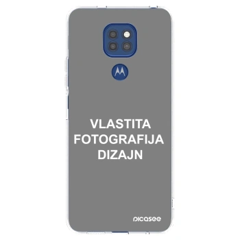 Picasee silikonska prozirna maskica za Motorola Moto G9 Play - Vlastiti foto dizajn