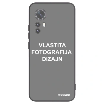 Picasee crna silikonska maskica za Xiaomi 12 - Vlastiti foto dizajn