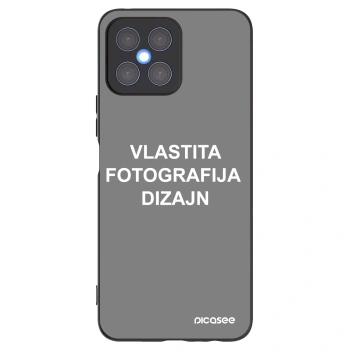 Picasee crna silikonska maskica za Honor X8 4G - Vlastiti foto dizajn