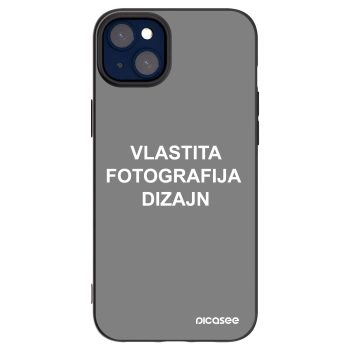 Picasee crna silikonska maskica za Apple iPhone 14 Plus - Vlastiti foto dizajn