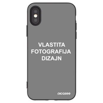Picasee crna silikonska maskica za Apple iPhone X/XS - Vlastiti foto dizajn