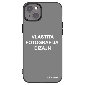 Picasee crna silikonska maskica za Apple iPhone 15 Plus - Vlastiti foto dizajn