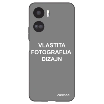 Picasee crna silikonska maskica za Honor 90 Lite 5G - Vlastiti foto dizajn