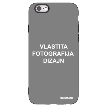 Picasee crna silikonska maskica za Apple iPhone 6/6S - Vlastiti foto dizajn