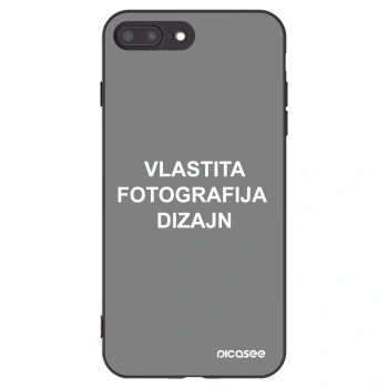 Picasee crna silikonska maskica za Apple iPhone 8 Plus - Vlastiti foto dizajn