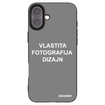 Picasee crna silikonska maskica za Apple iPhone 16 Plus - Vlastiti foto dizajn