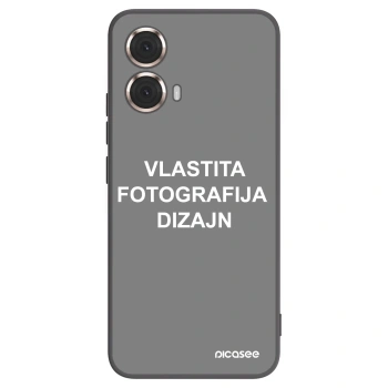 Picasee crna silikonska maskica za Motorola Moto G85 - Vlastiti foto dizajn