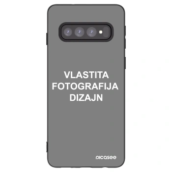 Picasee crna silikonska maskica za Samsung Galaxy S10 G973 - Vlastiti foto dizajn