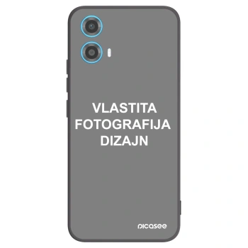 Picasee crna silikonska maskica za Motorola Moto G34 5G - Vlastiti foto dizajn