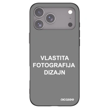 Picasee crna silikonska maskica za Apple iPhone 17 Pro Max - Vlastiti foto dizajn