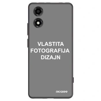 Picasee crna silikonska maskica za Motorola Moto E14 - Vlastiti foto dizajn