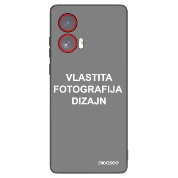 Picasee crna silikonska maskica za Motorola Edge 50 Fusion - Vlastiti foto dizajn
