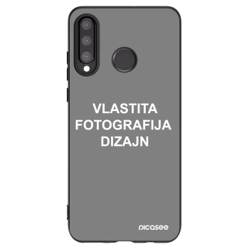 Picasee crna silikonska maskica za Huawei P30 Lite - Vlastiti foto dizajn