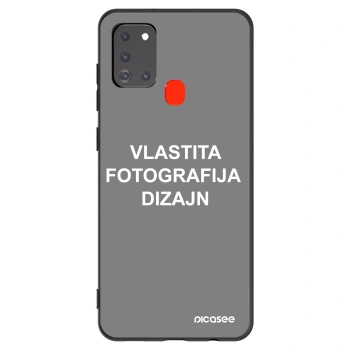 Picasee crna silikonska maskica za Samsung Galaxy A21s - Vlastiti foto dizajn