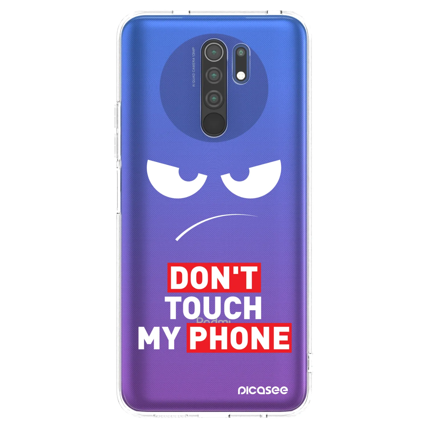 Picasee silikonska prozirna maskica za Xiaomi Redmi 9 - Angry Eyes - Transparent
