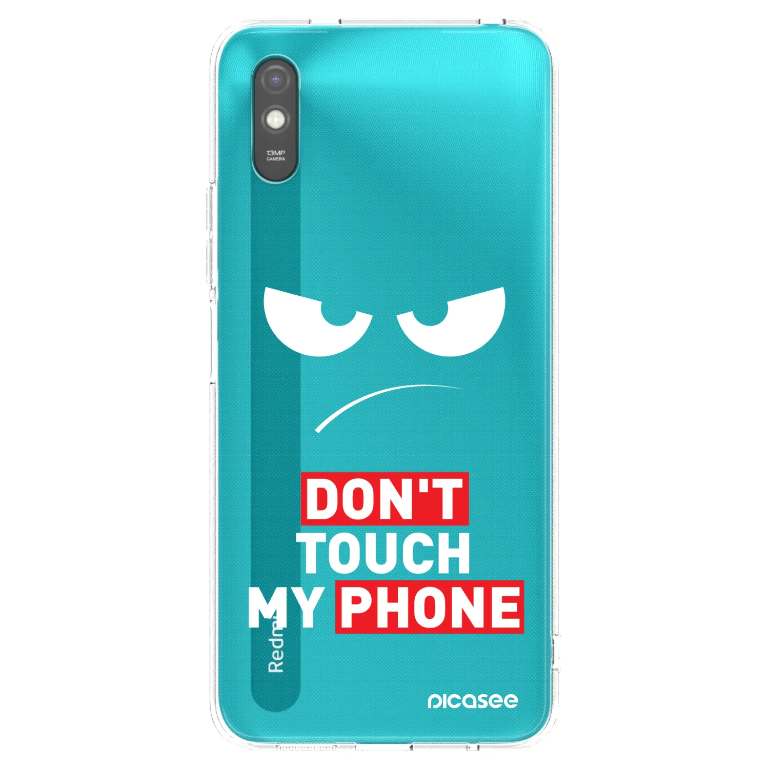 Picasee crna silikonska maskica za Xiaomi Redmi 9A - Angry Eyes - Transparent