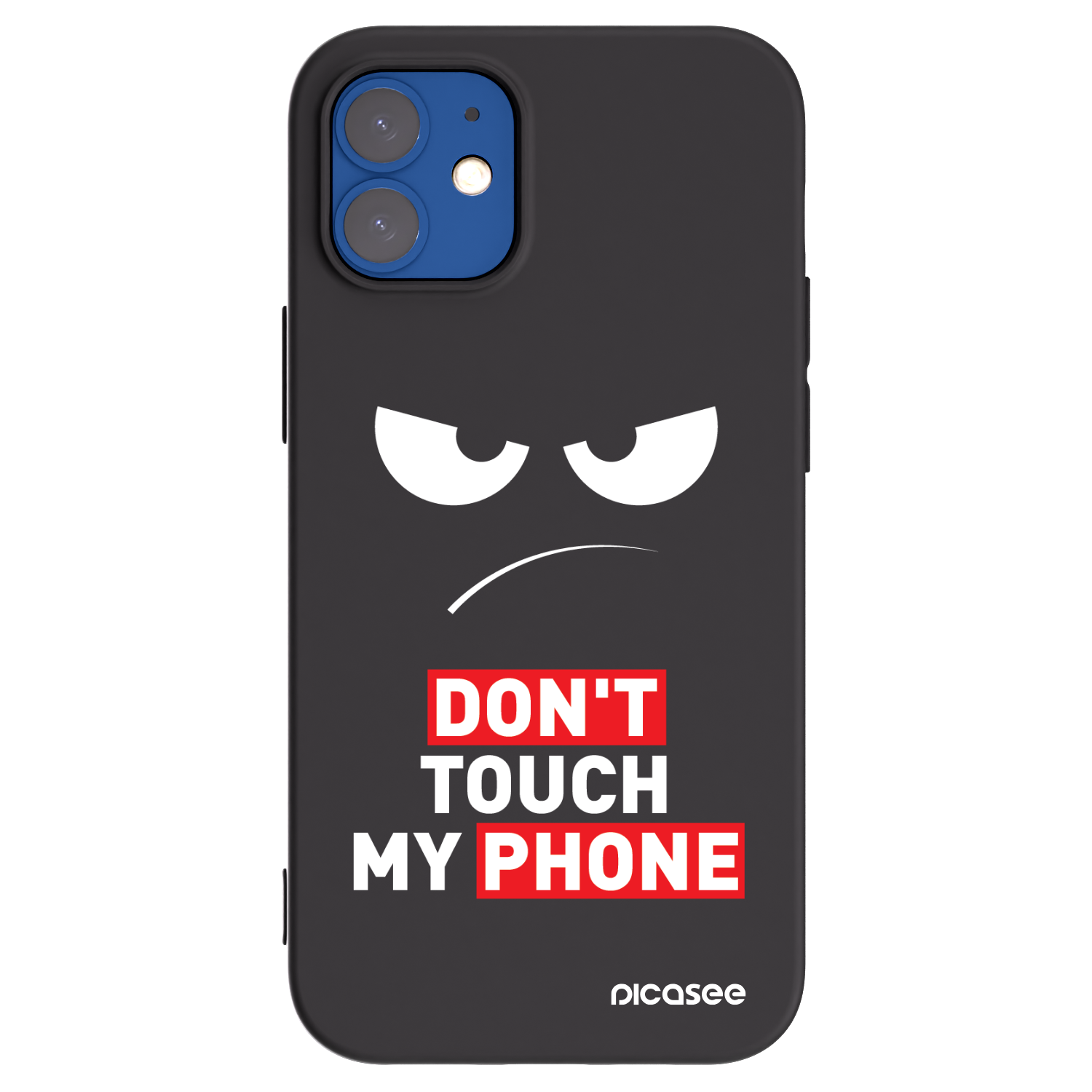 Picasee crna silikonska maskica za Apple iPhone 12 mini - Angry Eyes - Transparent