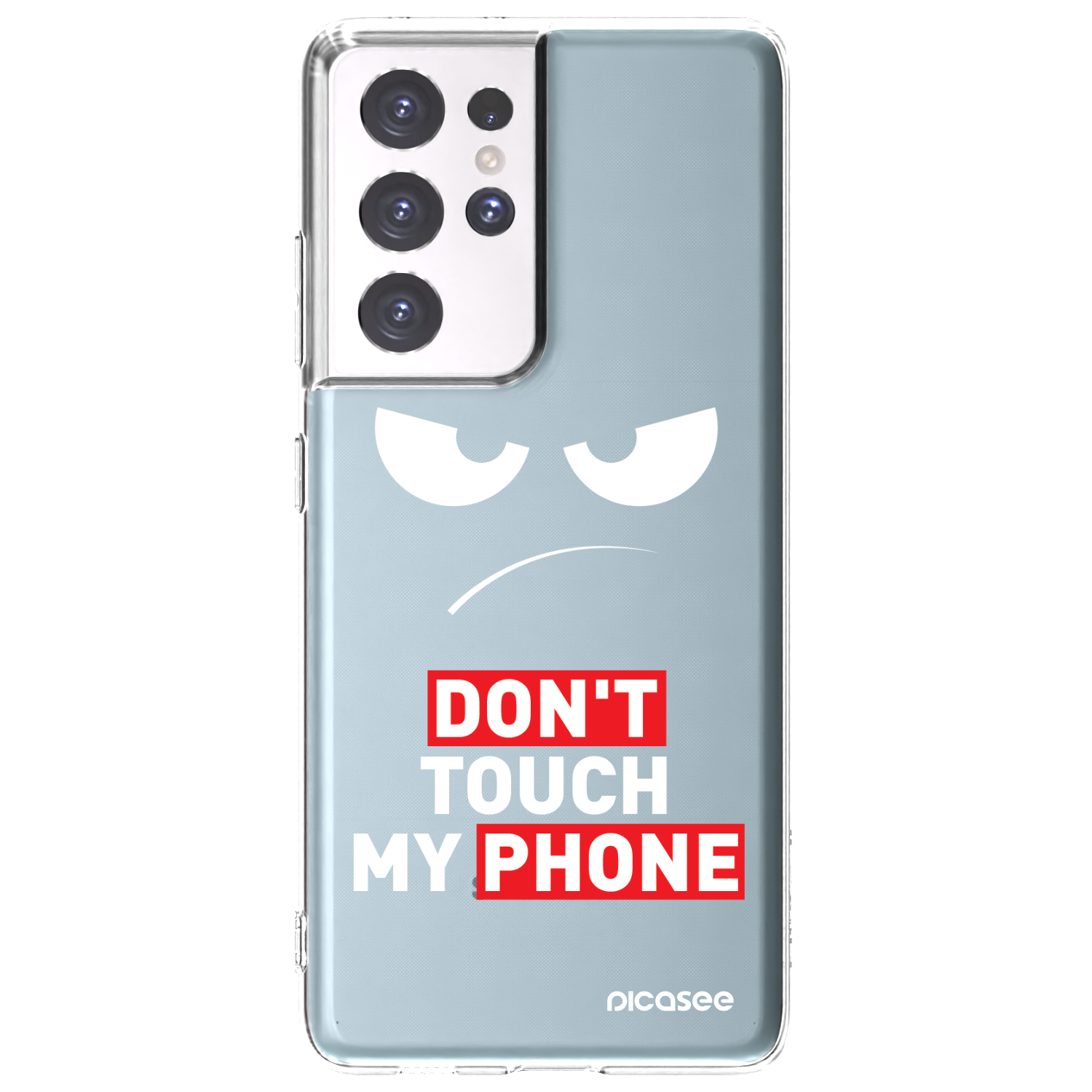 Picasee silikonska prozirna maskica za Samsung Galaxy S21 Ultra 5G G998B - Angry Eyes - Transparent