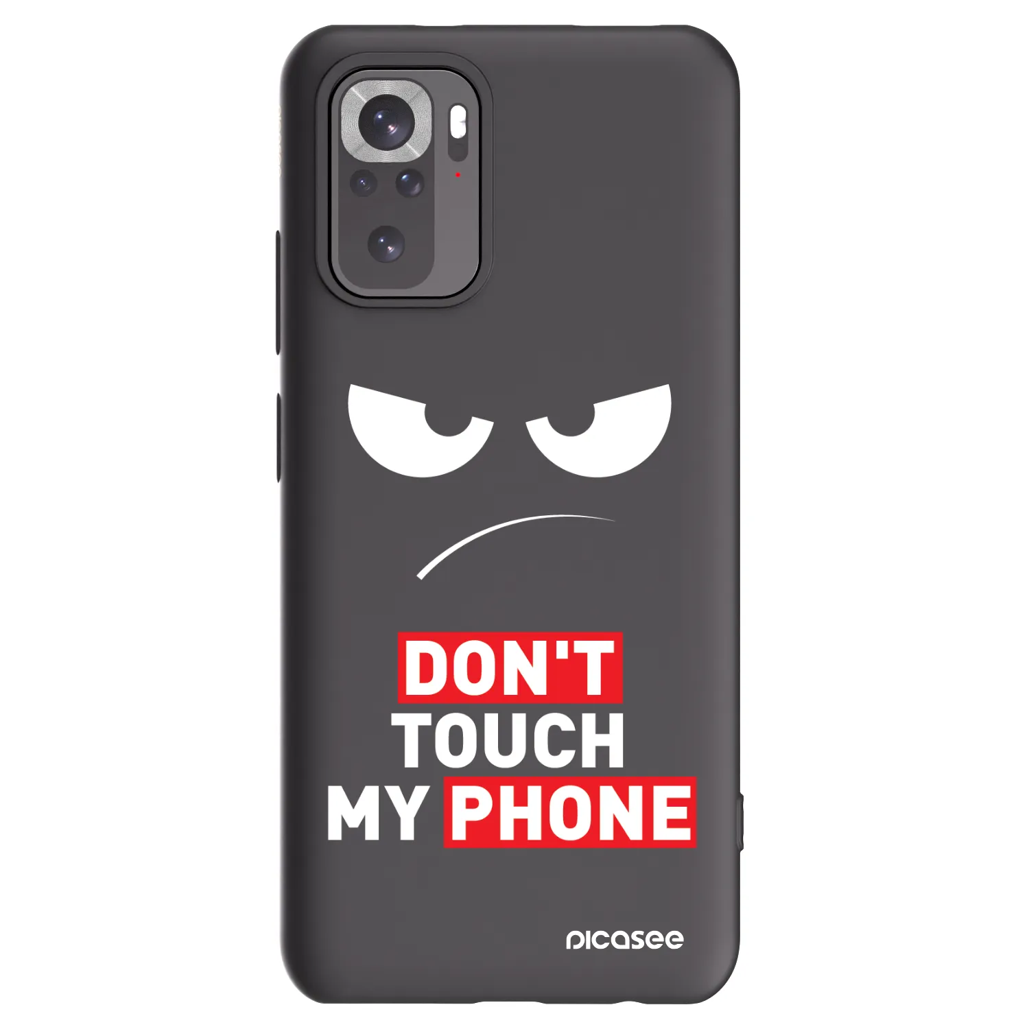 Picasee crna silikonska maskica za Xiaomi Redmi Note 10 - Angry Eyes - Transparent