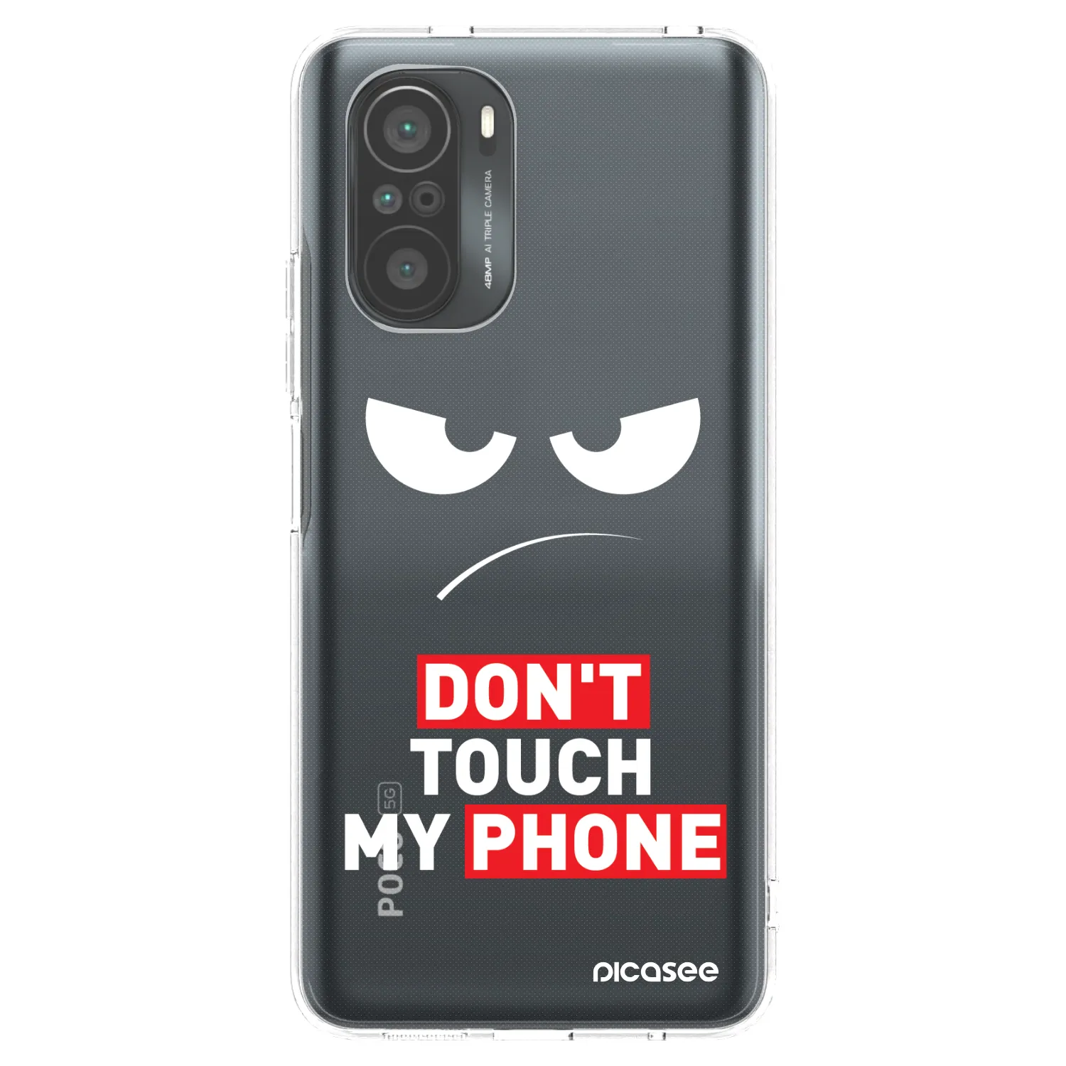 Picasee silikonska prozirna maskica za Xiaomi Poco F3 - Angry Eyes - Transparent
