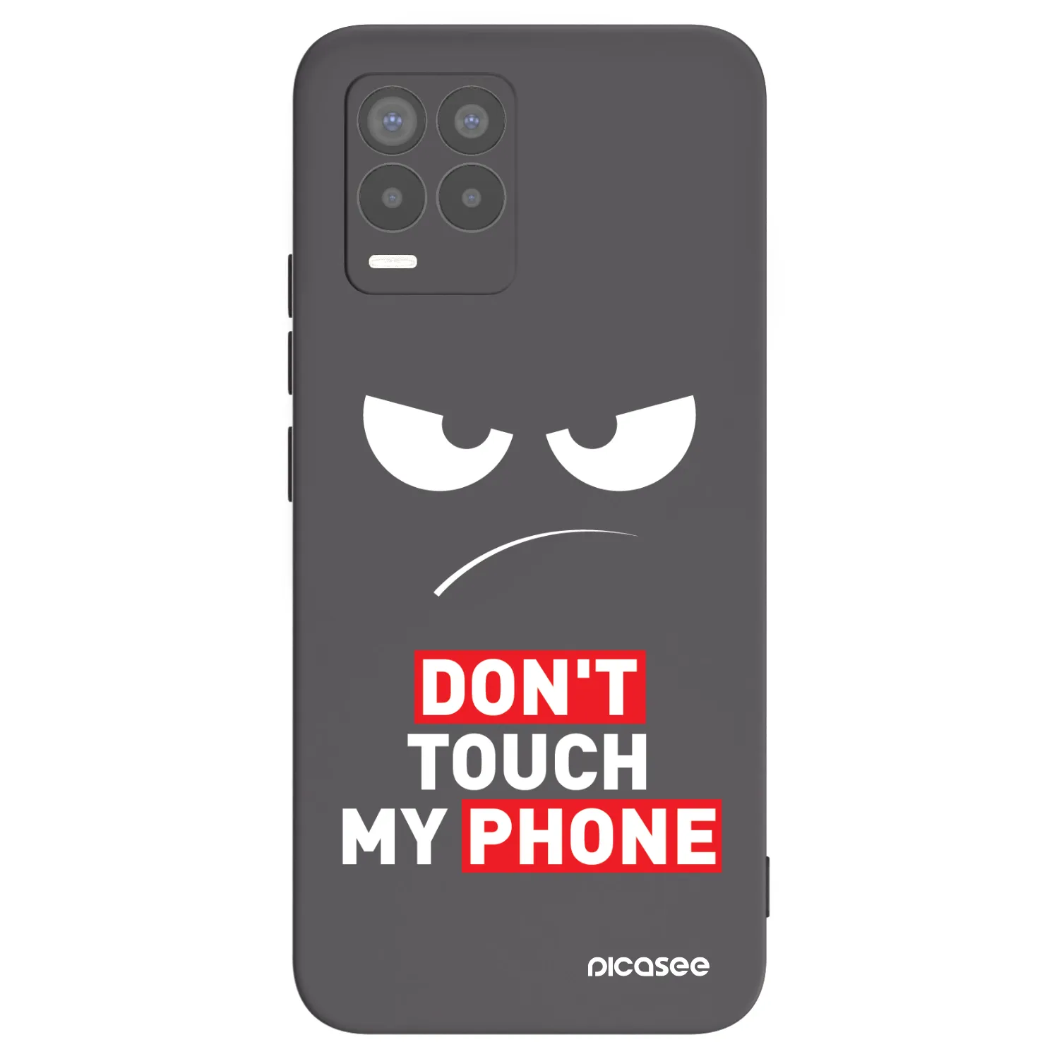 Picasee crna silikonska maskica za Realme 8 4G - Angry Eyes - Transparent