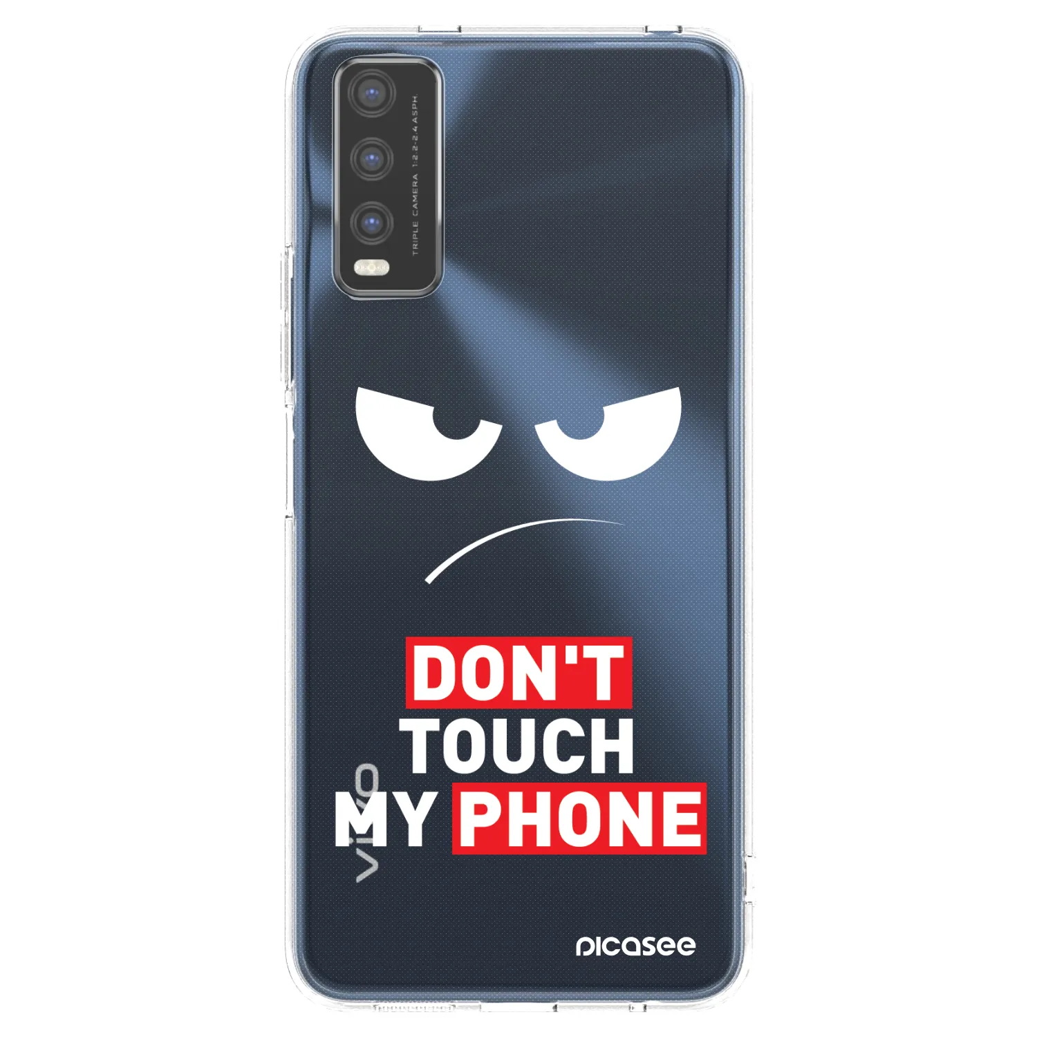 Picasee silikonska prozirna maskica za Vivo Y20s - Angry Eyes - Transparent