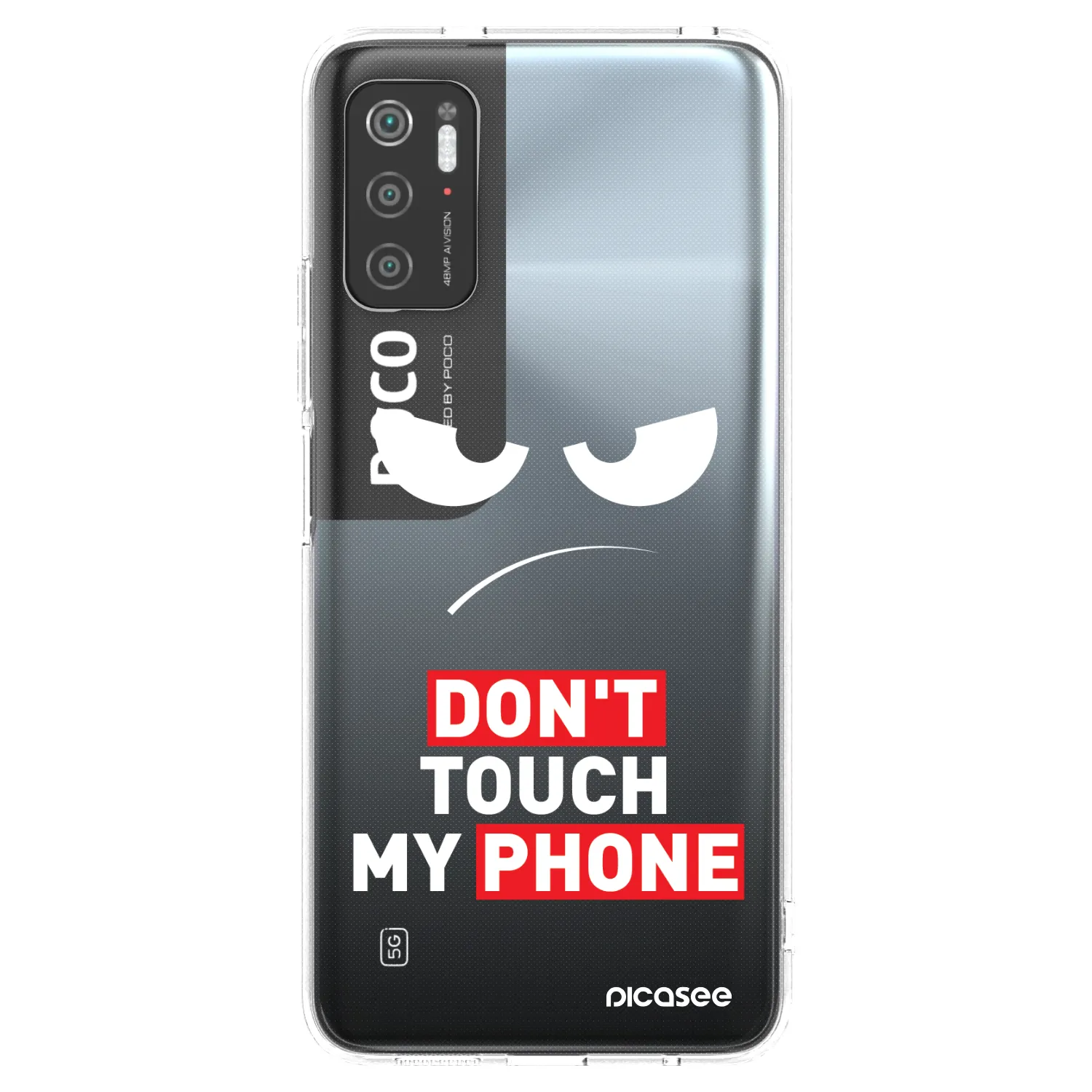 Picasee silikonska prozirna maskica za Xiaomi Poco M3 Pro 5G - Angry Eyes - Transparent