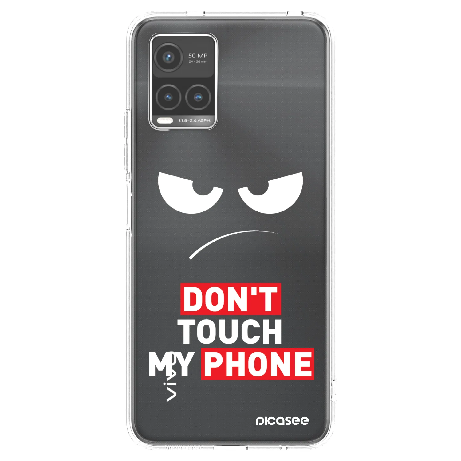 Picasee silikonska prozirna maskica za Vivo Y33s - Angry Eyes - Transparent