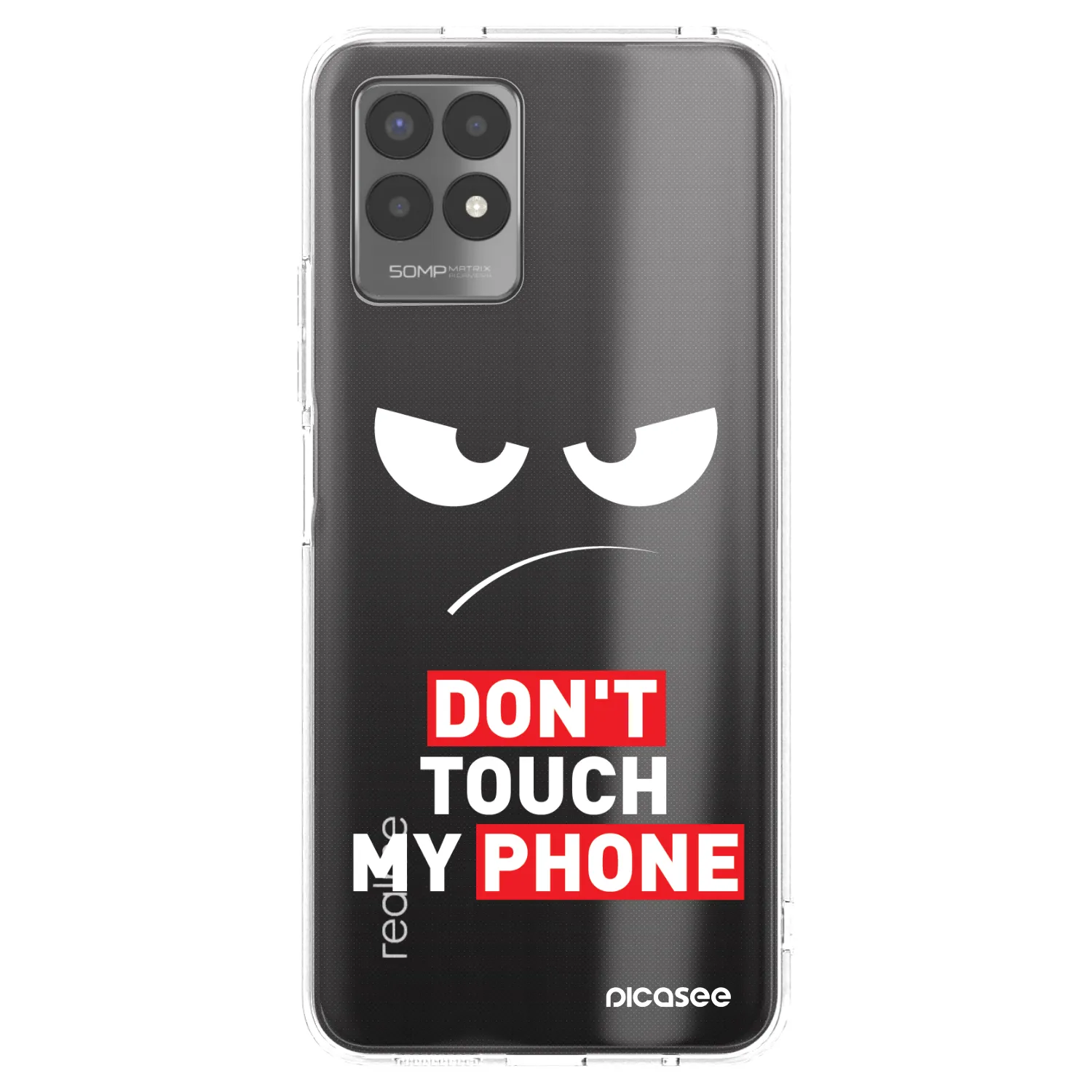 Picasee silikonska prozirna maskica za Realme 8i - Angry Eyes - Transparent