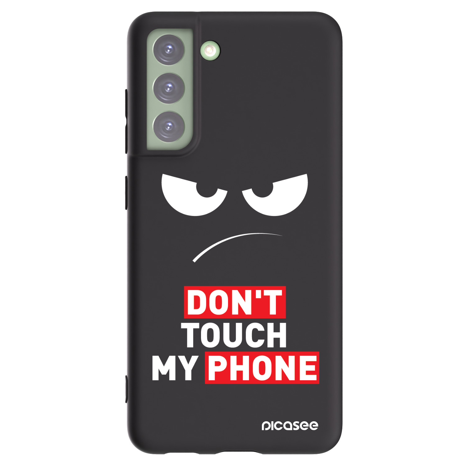 Picasee crna silikonska maskica za Samsung Galaxy S21 FE 5G - Angry Eyes - Transparent