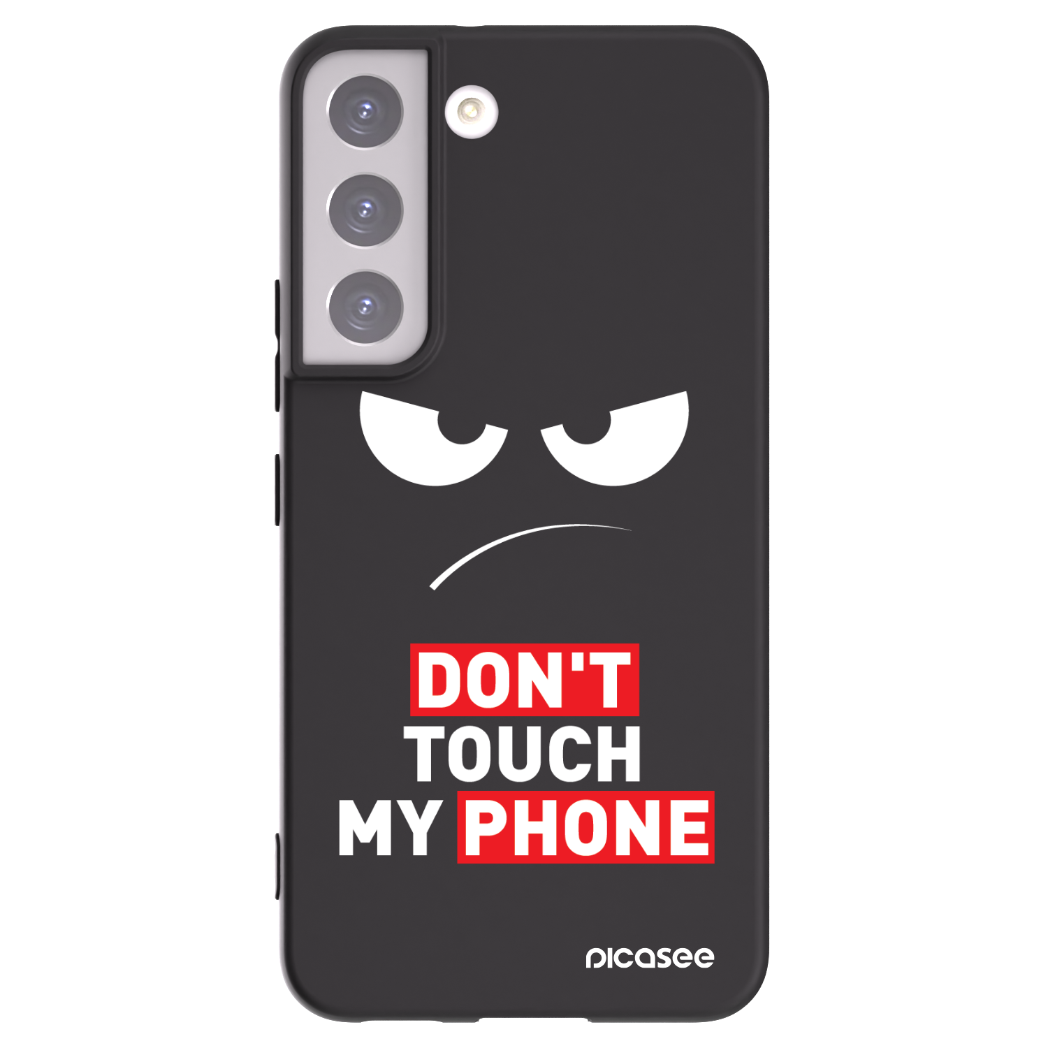 Picasee crna silikonska maskica za Samsung Galaxy S22 5G - Angry Eyes - Transparent