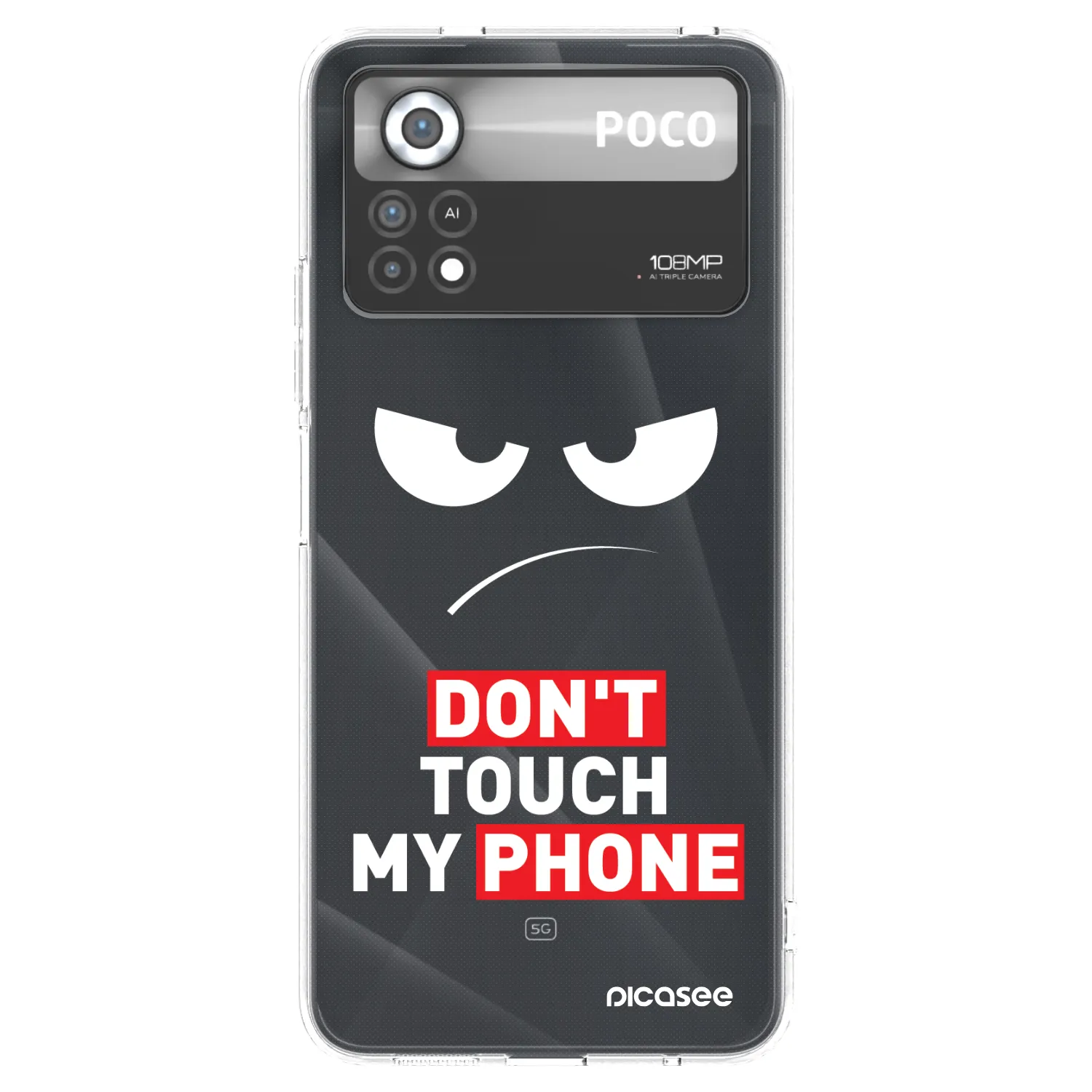Picasee silikonska prozirna maskica za Xiaomi Poco X4 Pro 5G - Angry Eyes - Transparent