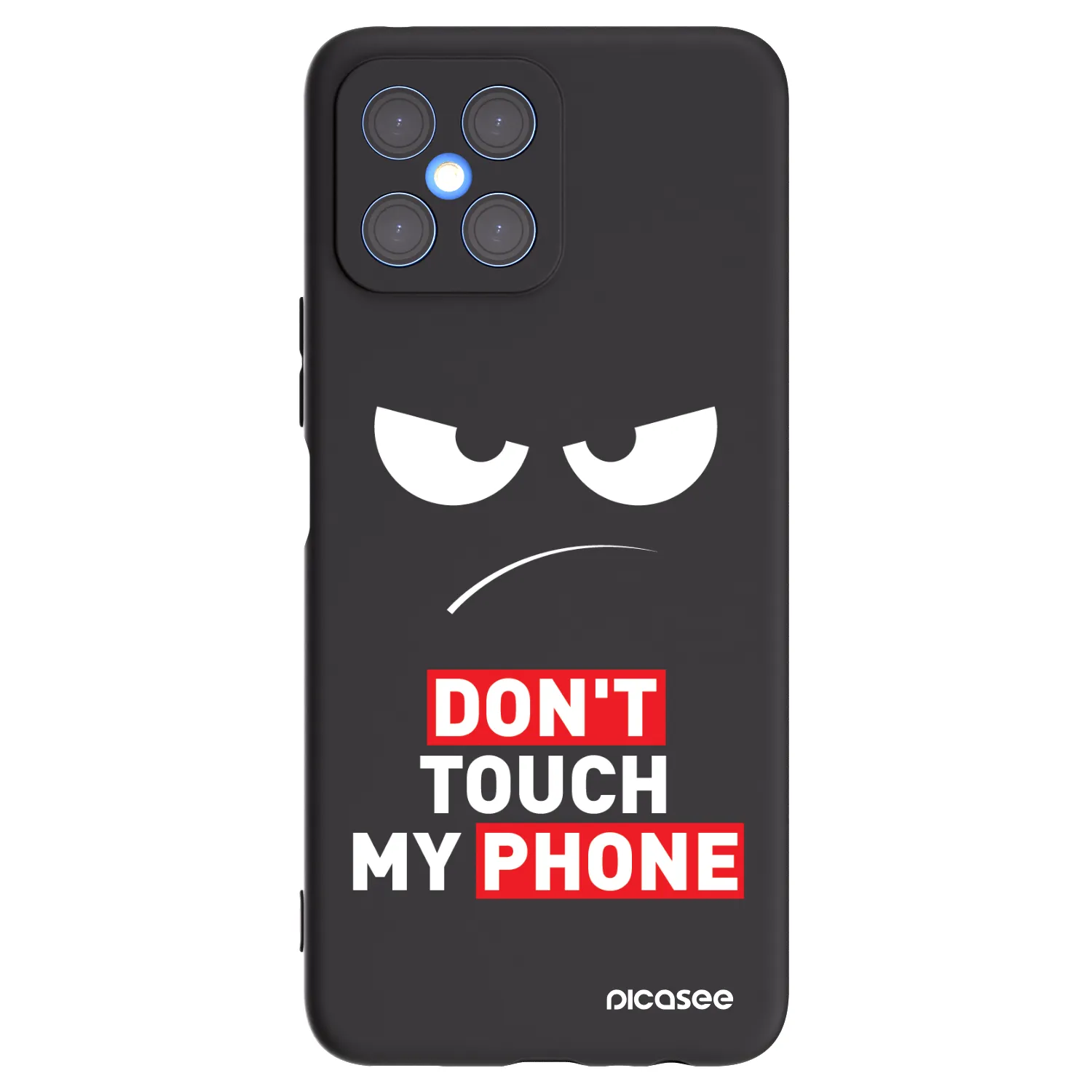 Picasee crna silikonska maskica za Honor X8 4G - Angry Eyes - Transparent