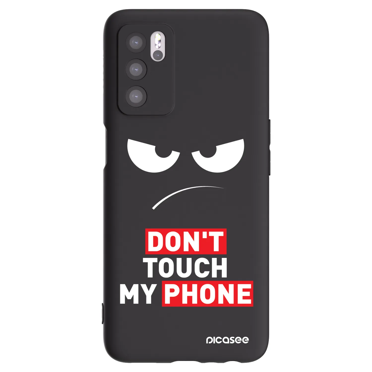 Picasee crna silikonska maskica za OPPO A16 - Angry Eyes - Transparent