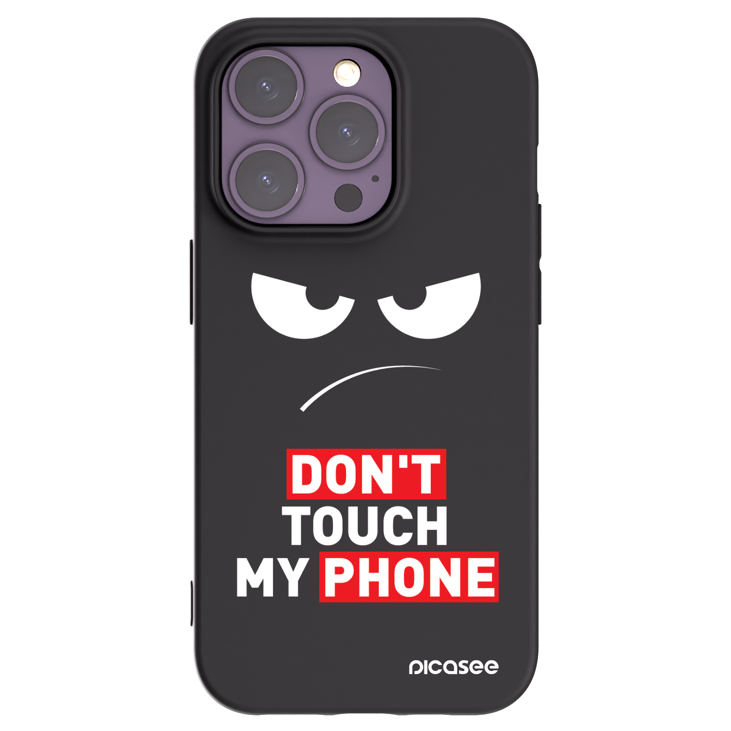 Picasee crna silikonska maskica za Apple iPhone 14 Pro - Angry Eyes - Transparent
