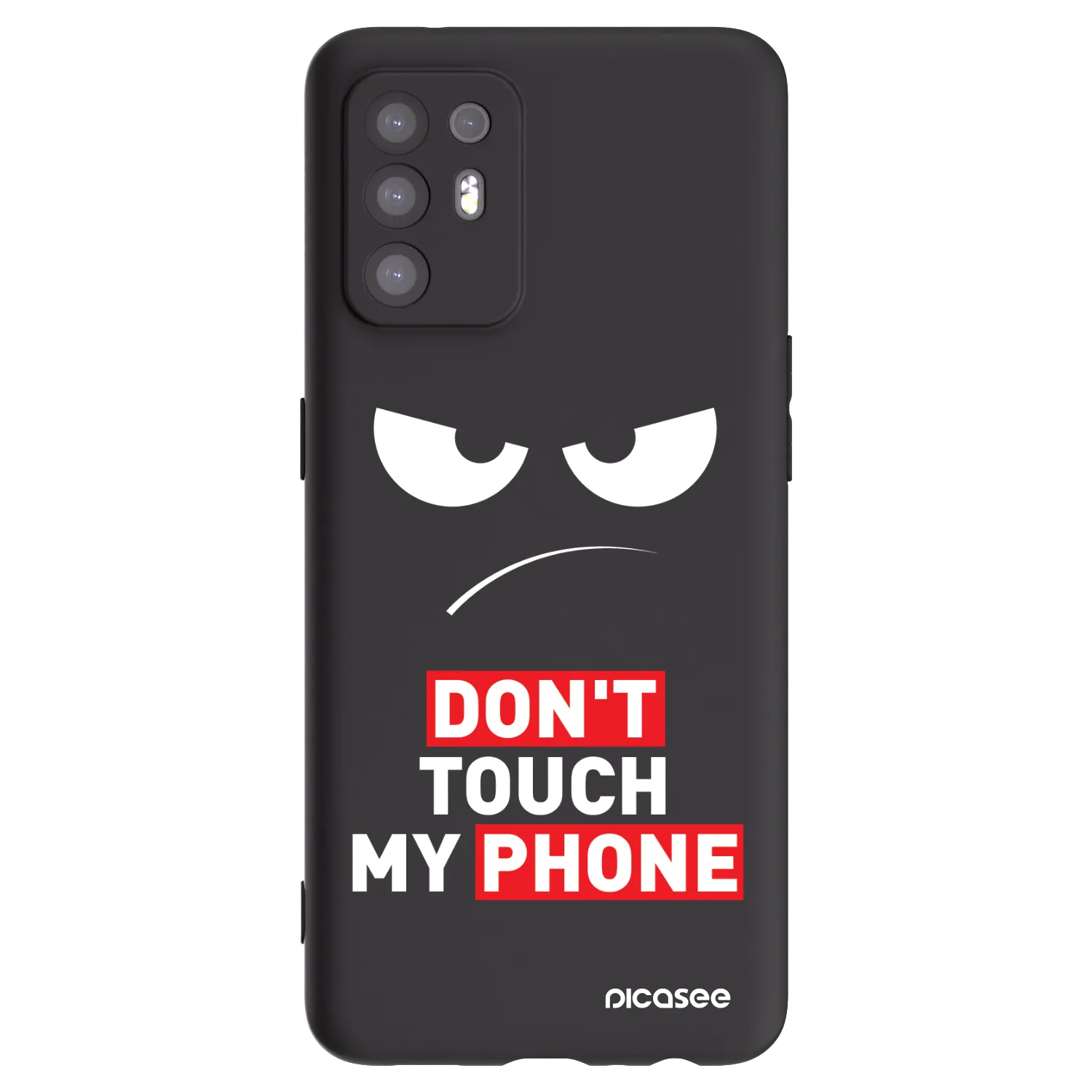 Picasee crna silikonska maskica za OPPO A94 5G - Angry Eyes - Transparent
