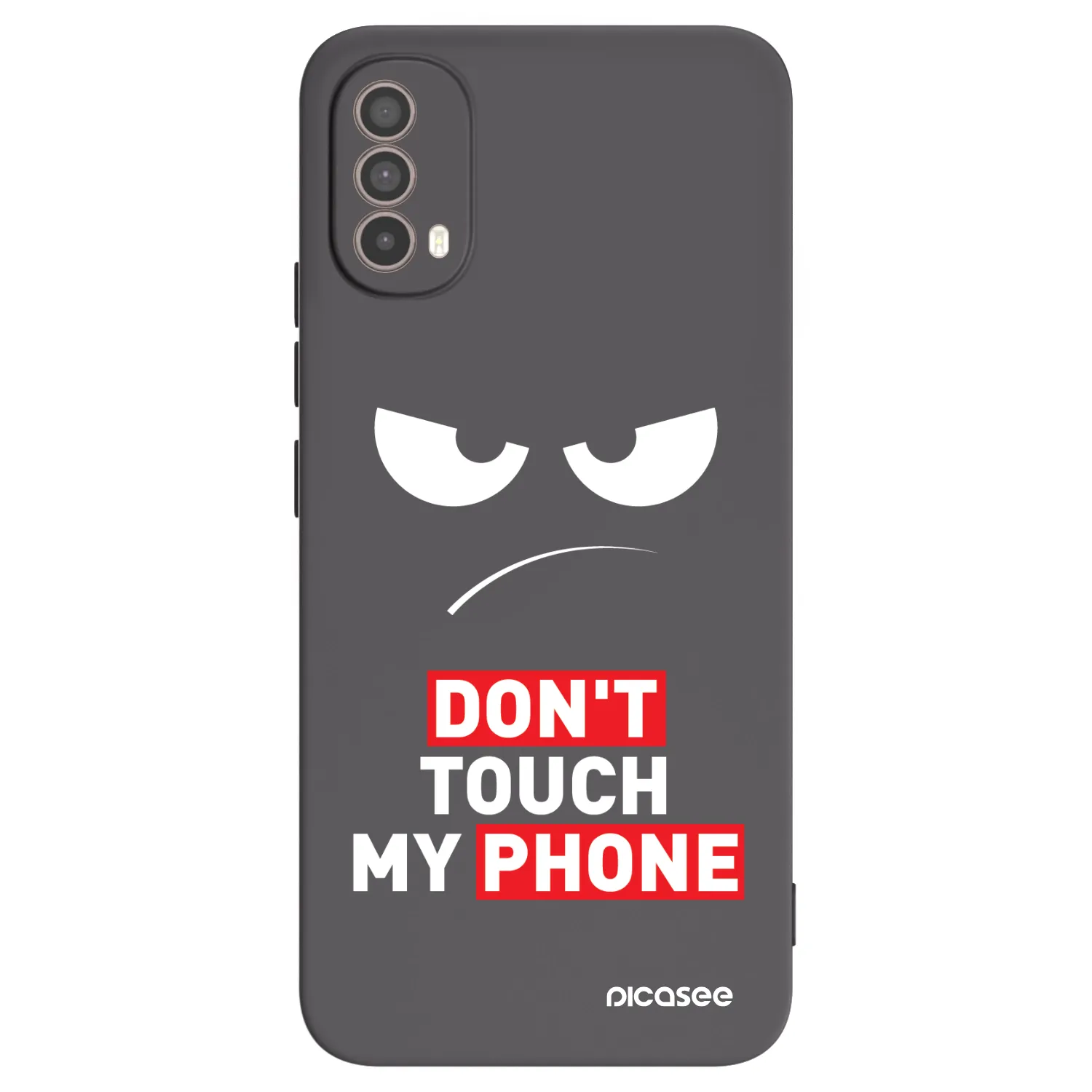 Picasee crna silikonska maskica za Motorola Moto E40 - Angry Eyes - Transparent