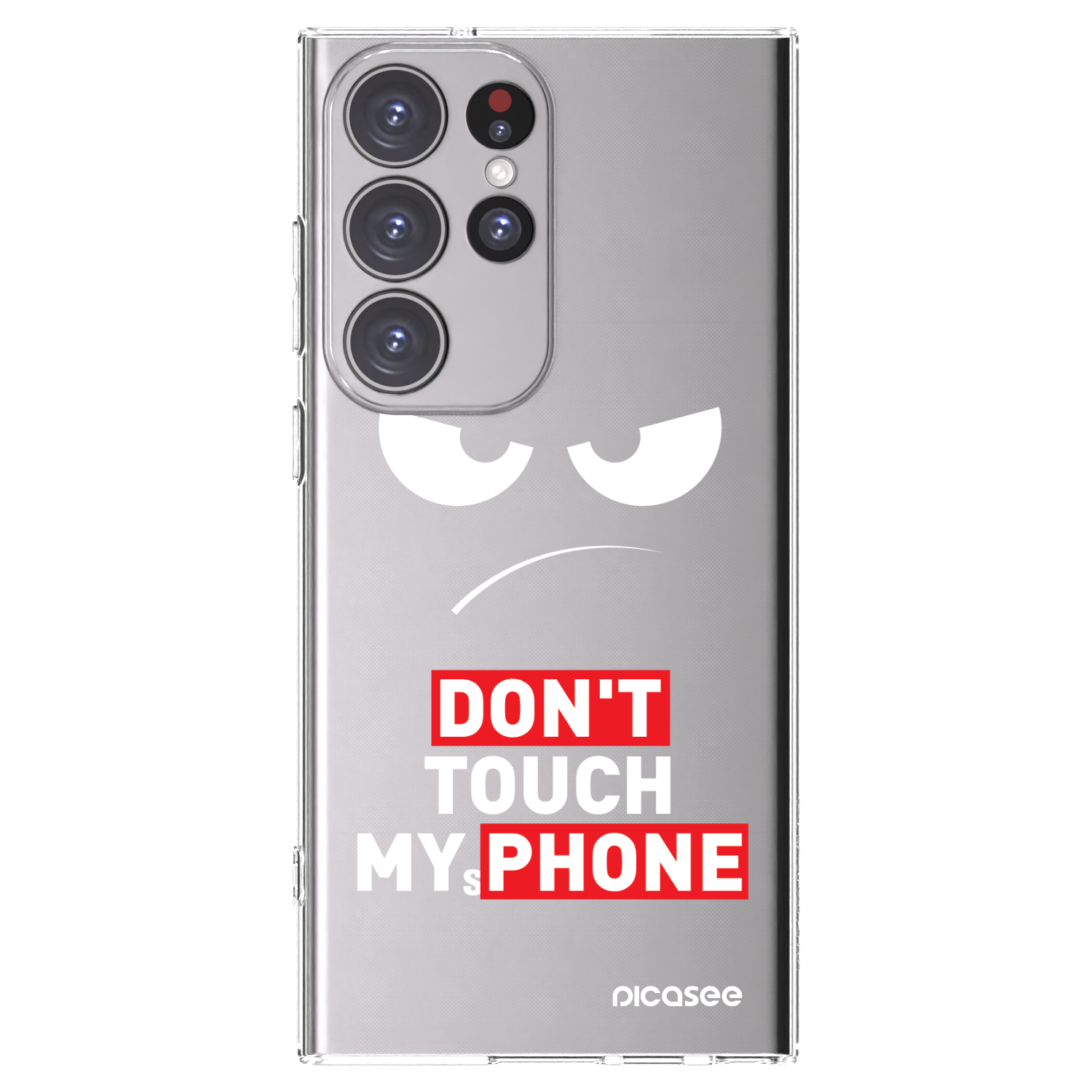 Picasee silikonska prozirna maskica za Samsung Galaxy S23 Ultra 5G - Angry Eyes - Transparent