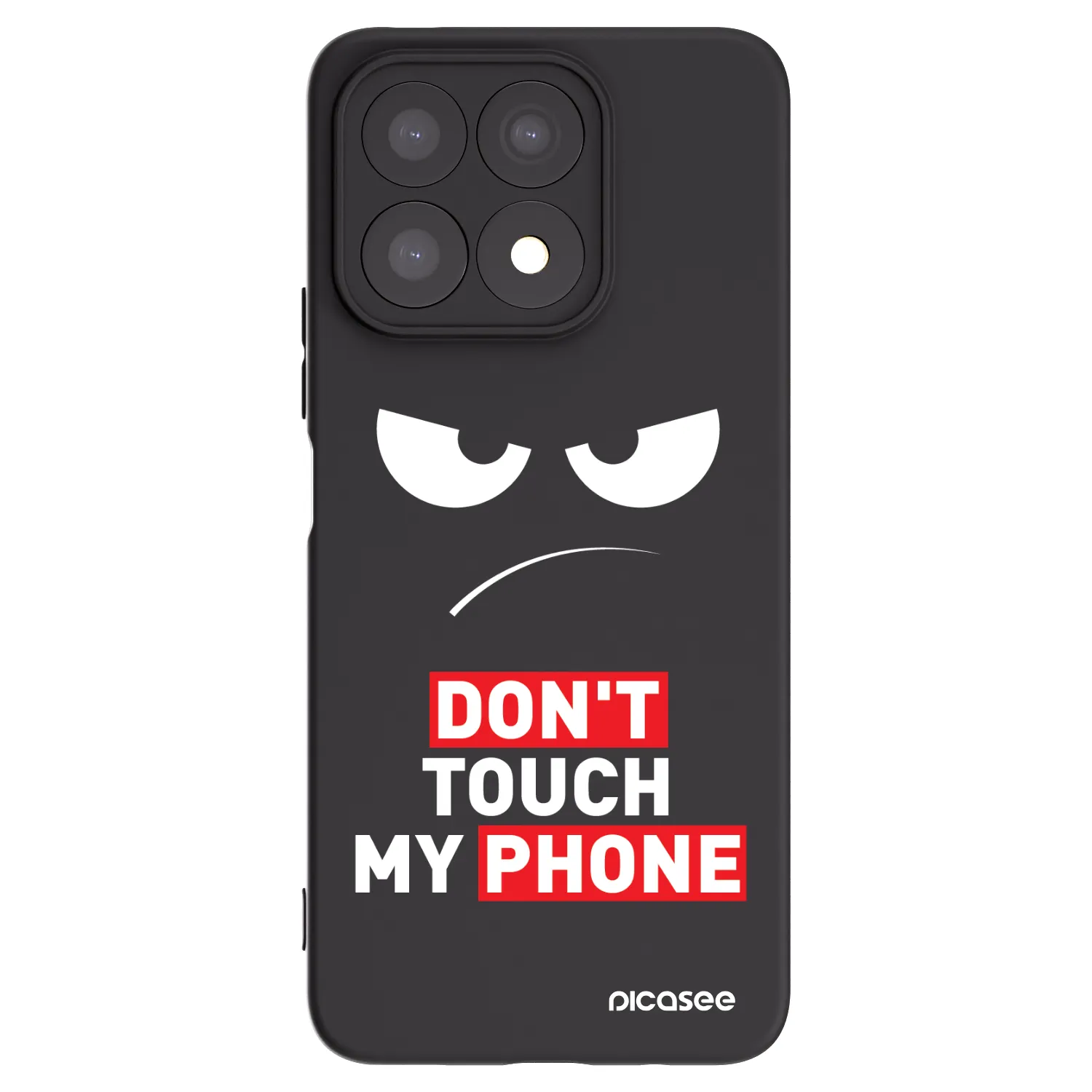Picasee crna silikonska maskica za Honor X8a - Angry Eyes - Transparent