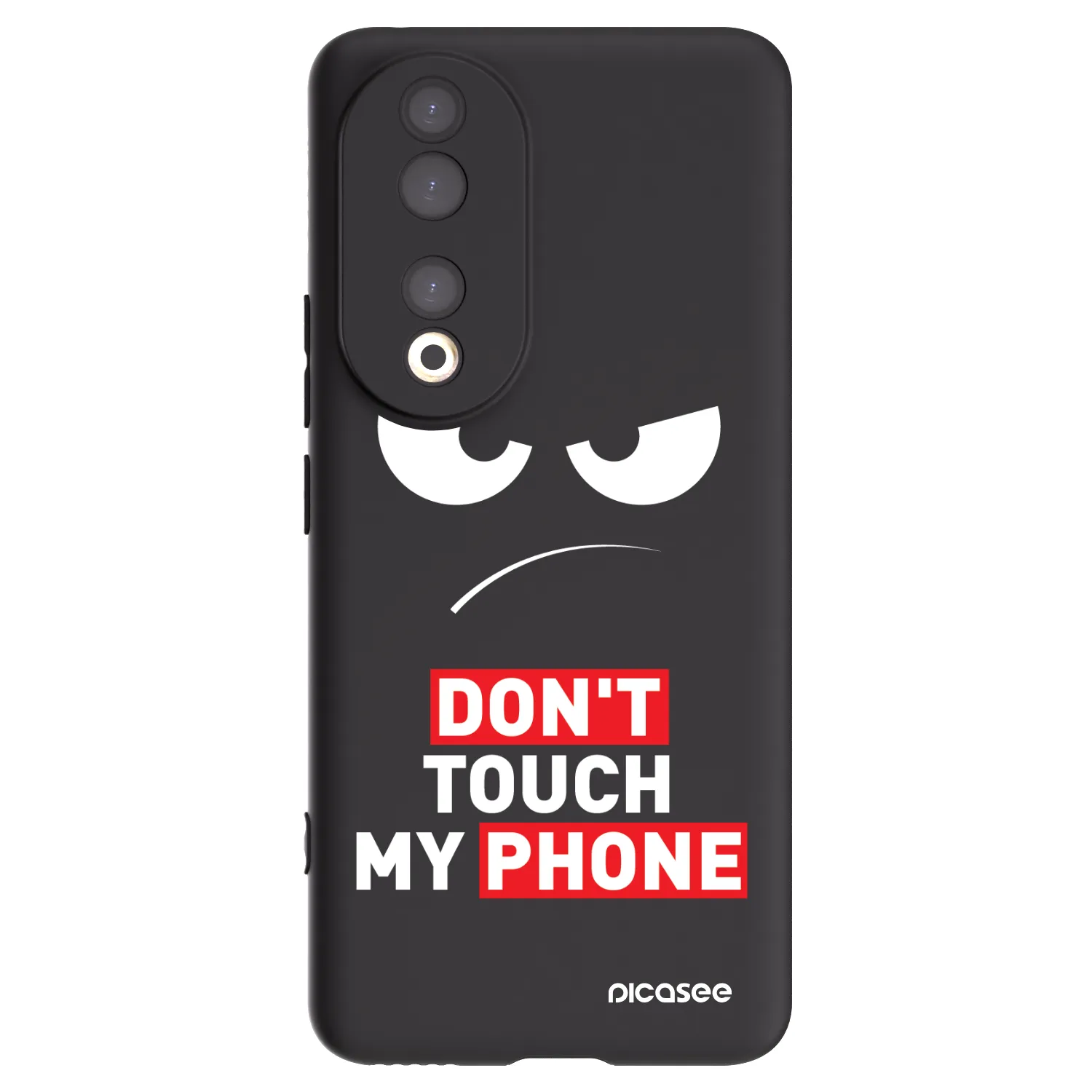 Picasee crna silikonska maskica za Honor 90 5G - Angry Eyes - Transparent