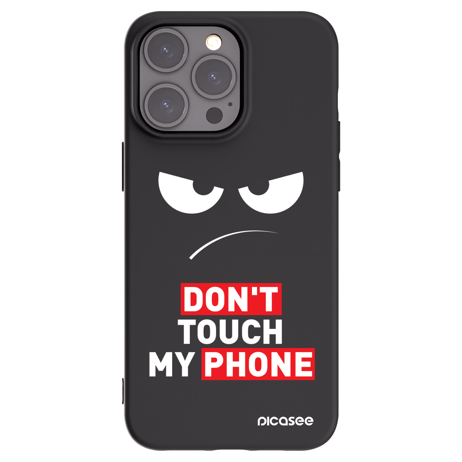 Picasee crna silikonska maskica za Apple iPhone 15 Pro Max - Angry Eyes - Transparent