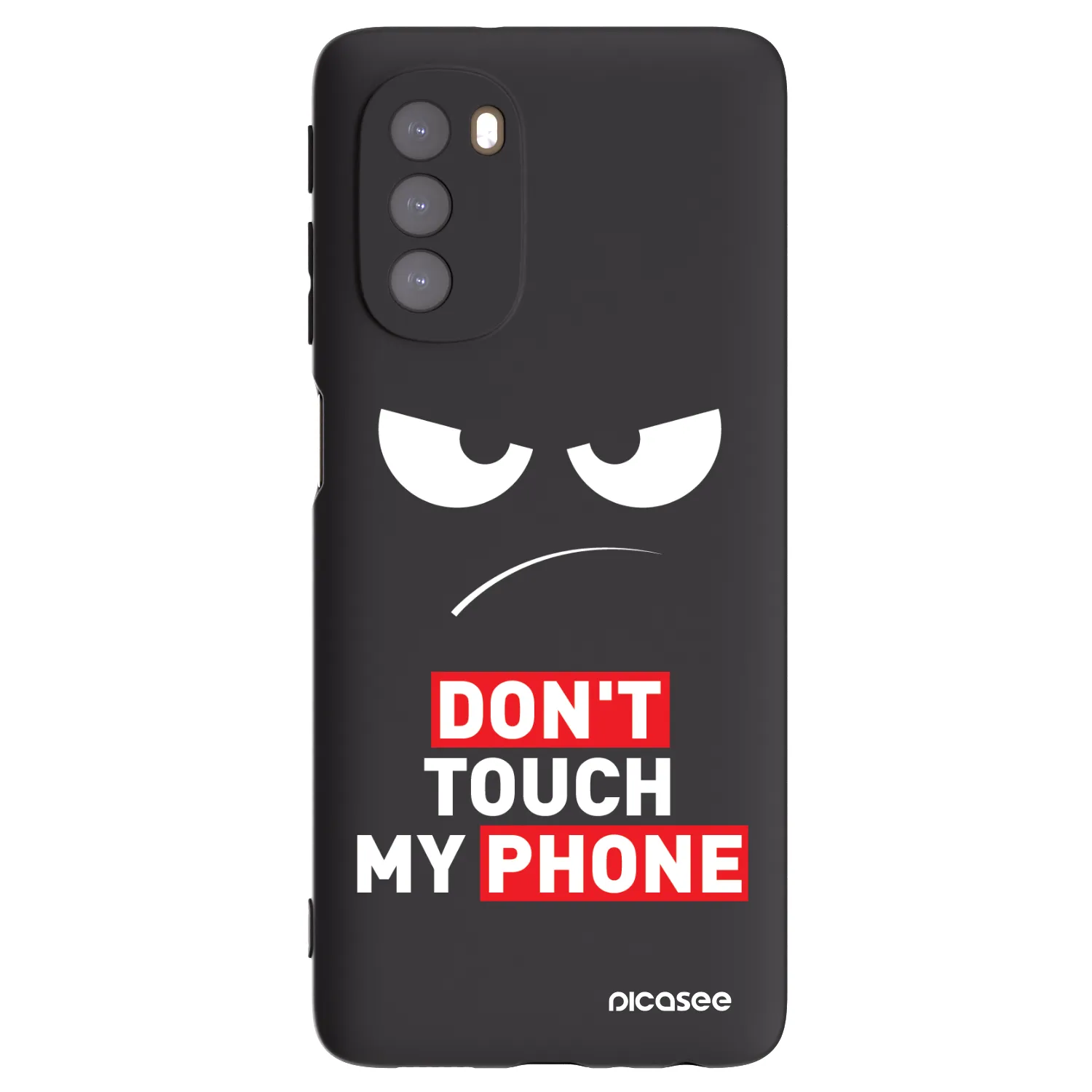 Picasee crna silikonska maskica za Motorola Moto G51 - Angry Eyes - Transparent