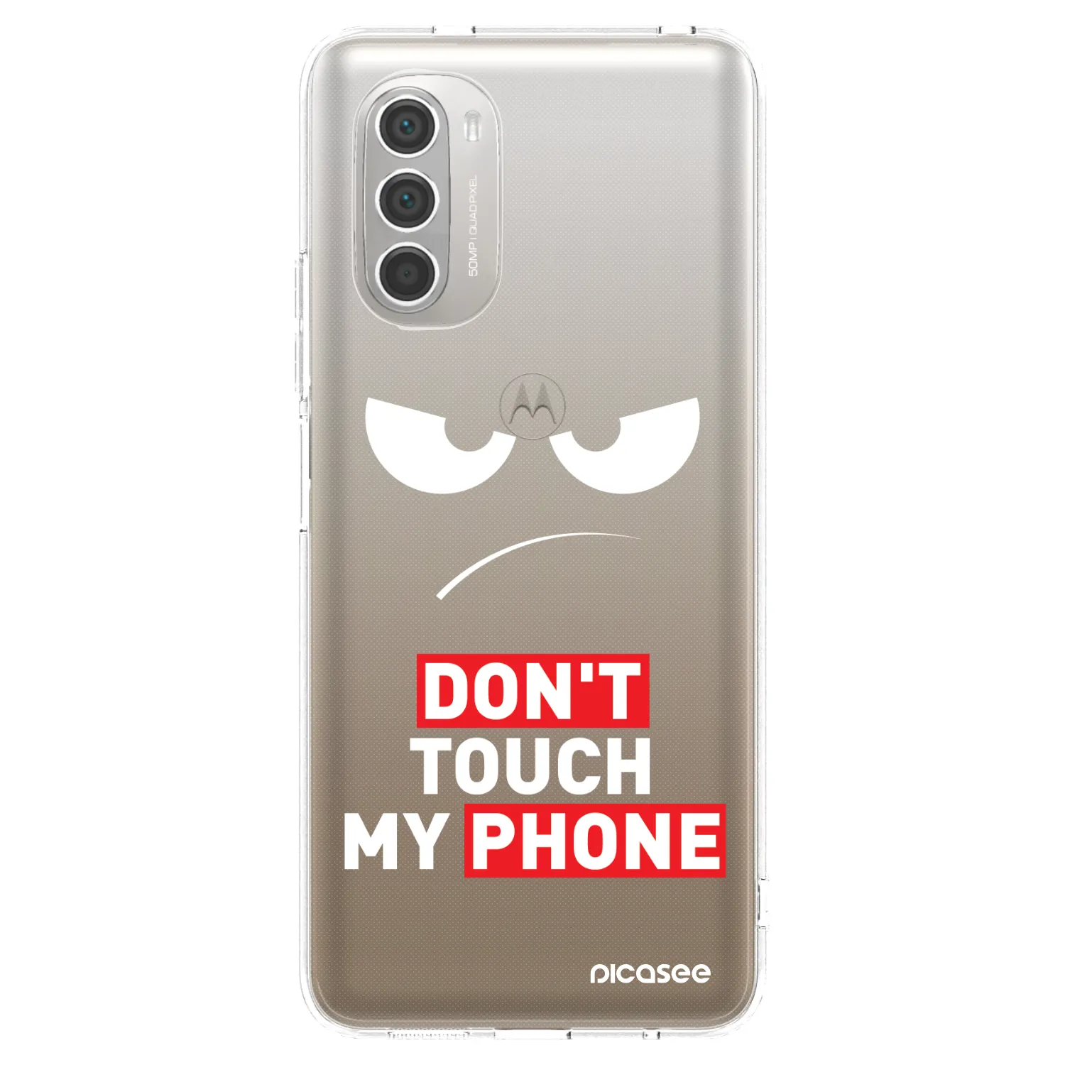 Picasee silikonska prozirna maskica za Motorola Moto G51 - Angry Eyes - Transparent