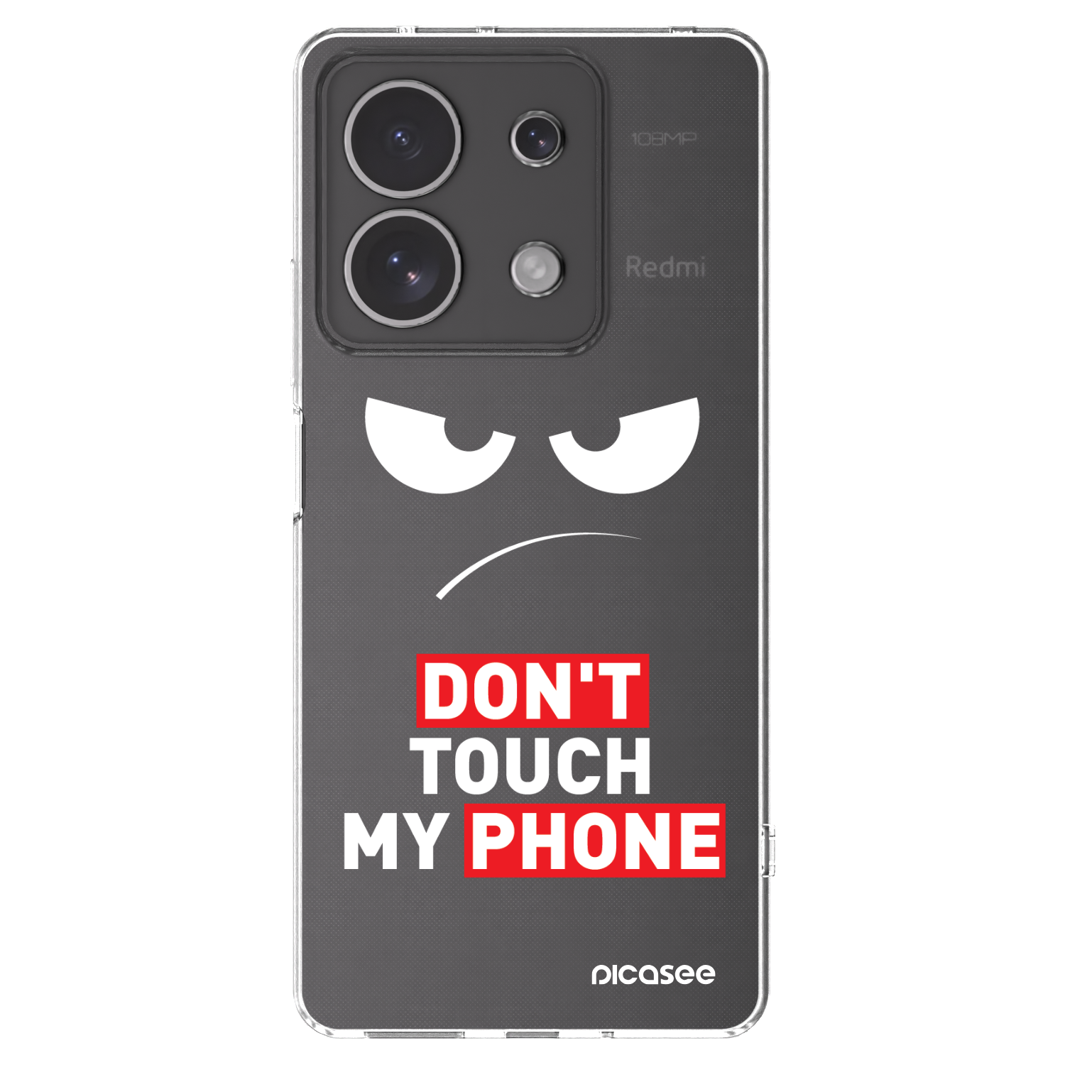 Picasee silikonska prozirna maskica za Xiaomi Redmi Note 13 4G - Angry Eyes - Transparent